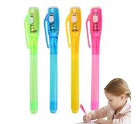 Disappearing Ink Pens With UV Light - UV Pen And Tracer Marker Pen Set Of 4 | Washable Halloween Pe.n Permanent Marker, Invisible Ink Pe.n for Secret Message For Reunion Company School