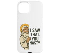 Disapproving God Funny Meme "I Saw That You Nasty" Design Case for iPhone 15 Plus