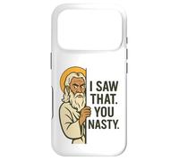 Disapproving God Funny Meme "I Saw That You Nasty" Design Case for iPhone 17 Pro