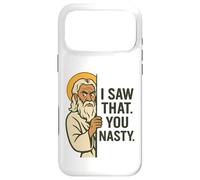 Disapproving God Funny Meme "I Saw That You Nasty" Design Case for iPhone 17 Pro Max