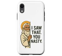 Disapproving God Funny Meme "I Saw That You Nasty" Design Case for iPhone XR