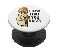 Disapproving God Funny Meme "I Saw That You Nasty" Design PopSockets Adhesive PopGrip
