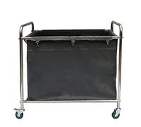 Disassembly Rectangular Linen Trolley 201 Stainless Steel Cleaning Cart Hotel Room Dirt Collection Vehicle Heavy-Duty Housekeeping Service Equipment