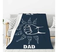 DiSAVE Personalised Throw Blanket for Dad, My Favorite People Fist Bump Soft Blanket with 1-9 Kids Names, Birthday for Daddy Papa Grandpa