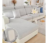 Disayu Magic Sofa Covers Couch Covers 2024 New Wear-Resistant Universal Sofa Covers Washable L Shape Stretch Couch Cushion Covers Slipcovers for Sectional Sofa (Texture Light Gray,Back Cover L)