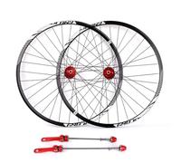 Disc Brake 26 27.5 29inch Mountain Bike Wheelset Front Rear Wheel 100/135mm QR, Aluminum Alloy Double-layer Rim, Sealed Bearing, 8 9 10 11 12 Speed Cassette, A/V(Red,27.5in)