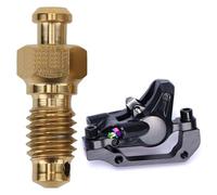 Disc Brake Bleeder Screw, 2Pcs Titanium Alloy M6 Oil Disc Exhaust Screws Mountain Bike Accessories for Mountain Bike Oil DiscExhaust (Gold)