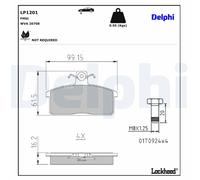 Delphi Disc Brake Pad Set LP1201 – Fits Suzuki Grand Vitara, Vitara & Samurai