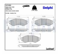 Disc Brake Brake Pad Set Delphi LP1304 Fits Chevrolet Daewoo Aveo Kalos Lacetti