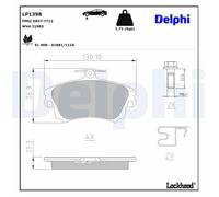 Disc Brake Brake Pad Set Delphi LP1398 Fits Mitsubishi Smart Volvo Carisma Colt