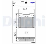 Disc Brake Brake Pad Set Delphi LP15 Fits Caterham Ford Lotus Talbot Triumph