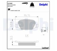 Disc Brake Brake Pad Set Delphi LP1685 Fits Alfa Romeo Fiat Lancia 147 156 GT
