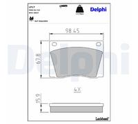 Disc Brake Brake Pad Set Delphi LP17 Fits Carbodies Jaguar Jensen Lotus