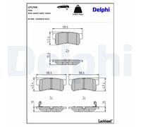 Disc Brake Brake Pad Set Delphi LP1765 Fits Daewoo Ssangyong Musso Rexton