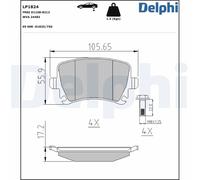 Original Delphi LP1824 Rear Brake Pads Set Fits VW Audi Seat Skoda Models