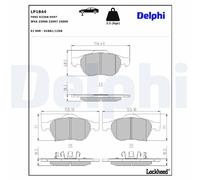 Disc Brake Brake Pad Set Delphi LP1844 Fits Toyota Avensis Avensis Verso