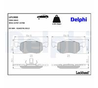 Delphi Brake Pad Set LP1900 - Low-Metallic Disc Brake - 2x