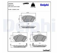 Disc Brake Brake Pad Set Delphi LP1974 Fits Hyundai Kia Grandeur Sonata Opirus
