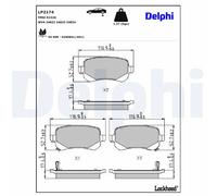 Disc Brake Brake Pad Set Delphi LP2174 Fits Chrysler Dodge Fiat Grand Voyager