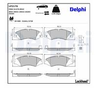 Disc Brake Brake Pad Set Delphi LP2176 Fits Land Rover Discovery Discovery