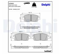Disc Brake Brake Pad Set Delphi LP3552 Fits Hyundai Kia Santa Fe Sorento