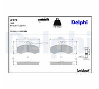 Disc Brake Brake Pad Set Delphi LP378 Fits Alfa Romeo Citroen Fiat Peugeot