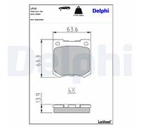 Disc Brake Brake Pad Set Delphi LP45 Fits Ford LDV Rover Triumph Transit Sherpa