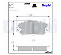 Disc Brake Brake Pad Set Delphi LP509 Fits Autobianchi Fiat Seat Y10 Uno Fura