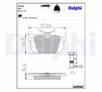 Disc Brake Brake Pad Set Delphi LP522 Fits Alfa Romeo Fiat Lancia 33 145 146