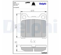 DELPHI LP76 Brake pad set