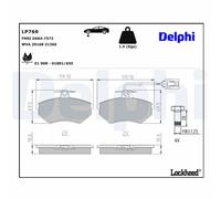 Disc Brake Brake Pad Set Delphi LP769 Fits Audi VW 80 Corrado Golf Vento
