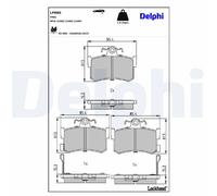 Delphi Brake Pads Rear With Anti-Squeak Plate Fits MG MG TF MGF MGR V8 Rover 800