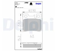 Delphi Brake Pads Rear W/ Anti-Squeak Plate For Mercedes-Benz 124 190 C-Class SL