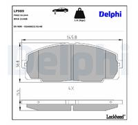 Disc Brake Brake Pad Set Delphi LP989 Fits Toyota Granvia Dyna 100 Dyna HiAce
