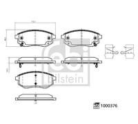 Disc Brake Brake Pad Set Front Fits Dacia Spring Cargo FEBI BILSTEIN 1000376