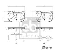 Febi Front Axle Brake Pad Set 88mm x fits Mercedes-Benz C-Class CLE 196780