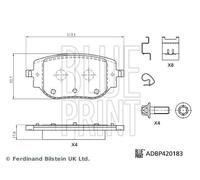Disc Brake Brake Pad Set Rear Fits Citroen Dispatch 3 Van BLUE PRINT ADBP420183