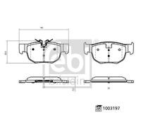 Disc Brake Brake Pad Set Rear Fits Jaguar F-Pace FEBI BILSTEIN 1003197
