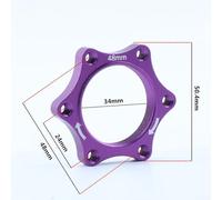 Disc Brake Flange Adapter for Bicycle, 44mm or 48mm Center Hole, 6-Bolt Mount, Aluminum Alloy Hub Rotator Base, Lightweight (15-17.5g), Mountain Bike Use(48mm Purple)