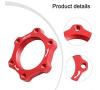 Disc Brake Flange Adapter for Bicycle, 44mm or 48mm Center Hole, 6-Bolt Mount, Aluminum Alloy Hub Rotator Base, Lightweight (15-17.5g), Mountain Bike Use(44mm Red)