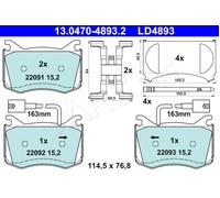 ATE Brake Pad Set 13.0470-4893.2 - Fits Alfa Romeo Giulia 2.0
