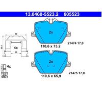 Disc Brake Pad Set ATE Fits BMW 3 G20 Touring G21 TOYOTA Supra 18-20 34206888835