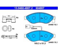 ATE Brake Pad Set 13.0460-4807.2 – Disc brake – for FIAT, PEUGEOT, CITROËN, OPEL