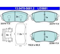 ATE 13.0470-5681.2 Brake pad set