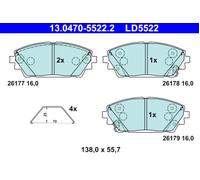ATE Brake Pad Set 13.0470-5522.2 - Ceramic - Fits Mazda 3 1.5/2.0 (2018-) - UK Stock