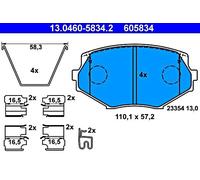 Disc Brake Pad Set ATE Fits MAZDA Mx-5 I II NAY5-33-23Z