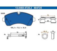 Disc Brake Pad Set ATE Fits MERCEDES Sprinter VW Crafter 30-35 06-23 0044206820