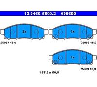 Disc Brake Pad Set ATE Fits NISSAN Nv200 Evalia 10- D1060-JX50B