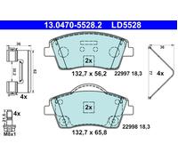 ATE 13.0470-5528.2 Brake pad set