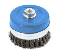 Högert Technik - Disc Brush with 100 mm Shaft, M14 Thread, 0.5 mm Steel Wire, high-Quality Front Brush with Thread, HT7D738